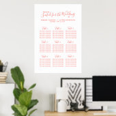 Poster Plan de table mariage orangé (Bureau à domicile)