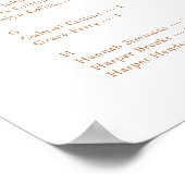 Poster Plan de table minimal moderne alphabétique pour ma (Coin)