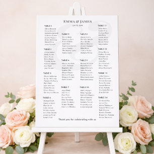 Poster Plan de table minimaliste Ampersand pour mariage
