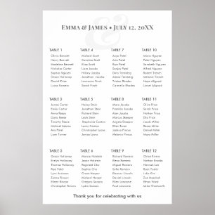 Poster Plan de table minimaliste Esperluette Mariage   12