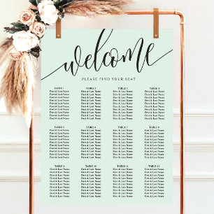 Poster Plan de table minimaliste pastel menthe pour maria