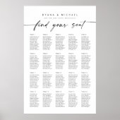 Poster Plan de table moderne pour 20 tables Trouvez votre (Devant)