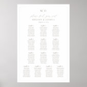Poster Plan de table Monogram 13 Trouvez votre place (Devant)