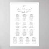 Poster Plan de table Monogram 13 Trouvez votre place (Devant)