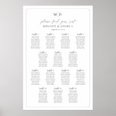 Poster Plan de table Monogram 14 Trouvez votre place (Devant)