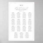 Poster Plan de table Monogram 15 Trouvez votre place (Devant)