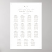 Poster Plan de table Monogram 15 Trouvez votre place (Devant)