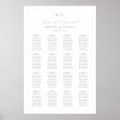Poster Plan de table Monogram 16 Trouvez votre siège (Devant)