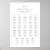 Poster Plan de table Monogram 19 Trouvez votre siège (Devant)