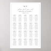 Poster Plan de table Monogram 20 Trouvez votre siège (Devant)