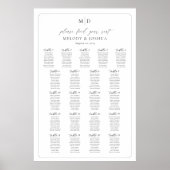Poster Plan de table Monogram 21 Trouvez votre siège (Devant)