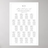 Poster Plan de table Monogram 22 Trouvez votre siège (Devant)