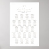 Poster Plan de table Monogram 22 Trouvez votre siège (Devant)