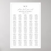 Poster Plan de table Monogram 25 Trouvez votre siège (Devant)