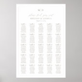 Poster Plan de table Monogram 25 Trouvez votre siège (Devant)