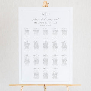 Poster Plan de table Monogramme 18 Tables Trouvez votre p