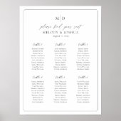 Poster Plan de table Monogramme 6 tables Trouvez votre si (Devant)