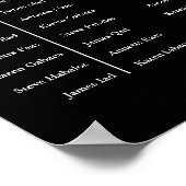 Poster Plan de table noir et blanc pour mariage avec disp (Coin)