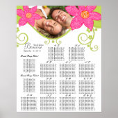 Poster Plan de table numéro de table alphabetique Fleur r (Devant)