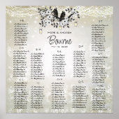 Poster Plan de table Oiseaux de l'amour dans un pot Mason (Devant)