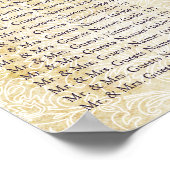 Poster Plan de table Paon Moderne Vintage (Coin)