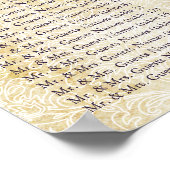 Poster Plan de table Paon Moderne Vintage (Coin)