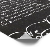 Poster Plan de table photo ardoise moderne vintage (Coin)