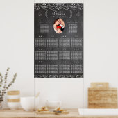 Poster Plan de table photo ardoise moderne vintage (Cuisine)