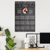 Poster Plan de table photo ardoise moderne vintage (Bureau à domicile)