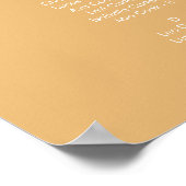 Poster Plan de table photo chic bohème jaune souci (Coin)
