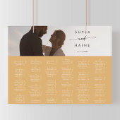 Poster Plan de table photo chic bohème jaune souci