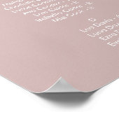 Poster Plan de table photo rose poudrée Boho Chic (Coin)
