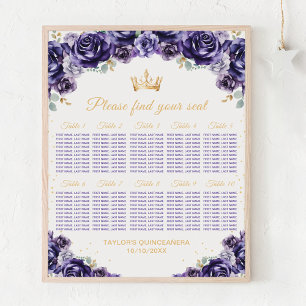 Poster Plan de table pour 10 personnes pour la Quinceañer