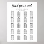 Poster Plan de table pour 20 tables pour grand mariage (Devant)