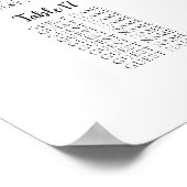 Poster Plan de table pour 20 tables pour grand mariage (Coin)
