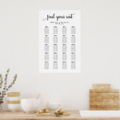 Poster Plan de table pour 20 tables pour grand mariage (Cuisine)