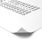 Poster Plan de table pour 25 tables et 250 invités pour u (Coin)