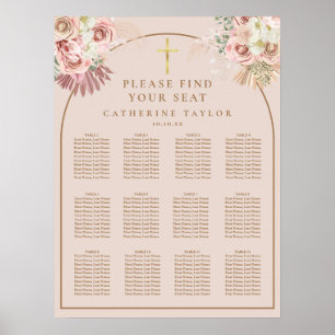 Poster Plan de table pour événement chrétien avec herbe d