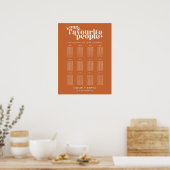 Poster Plan de table rétro pour mariage des personnes pré (Cuisine)