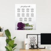 Poster Plan de table Romantique Rose Violet Prune 11 (Bureau à domicile)