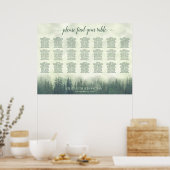 Poster Plan de table Rustique 21 Table Verte Pins Mariage (Cuisine)