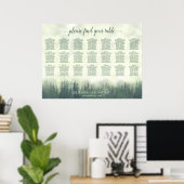 Poster Plan de table Rustique 21 Table Verte Pins Mariage (Bureau à domicile)