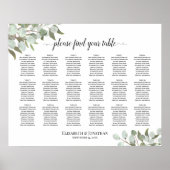 Poster Plan de table rustique eucalyptus pour 18 tables d (Devant)
