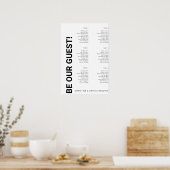 Poster Plan de table Simple Blanc Mariage 6 tables (Cuisine)