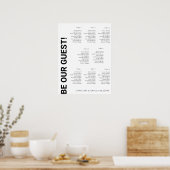 Poster Plan de table Simple Blanc Mariage pour 8 tables (Cuisine)