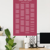 Poster Plan de table simple de mariage bordeaux 200 (Bureau à domicile)