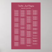 Poster Plan de table simple de mariage bordeaux 200 (Devant)