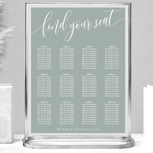 Poster Plan de table simple et élégant pour mariage coule