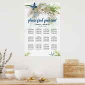 Poster Plan de table tropical de plage moderne (Cuisine)