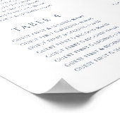 Poster Plan de tables de mariage ovale bleu foncé blanc 2 (Coin)